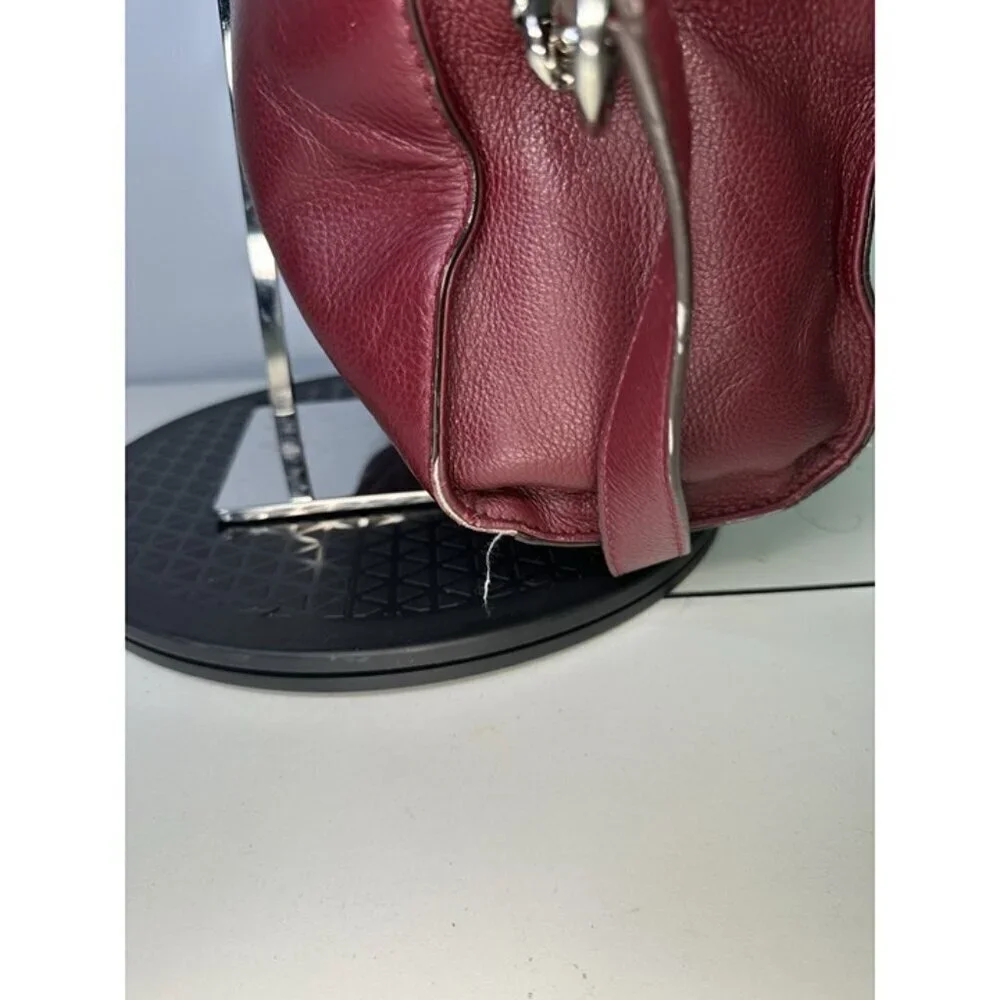 Michael Kors Red Oxblood Maroon Pebbled Leather Hamilton Shoulder Purse